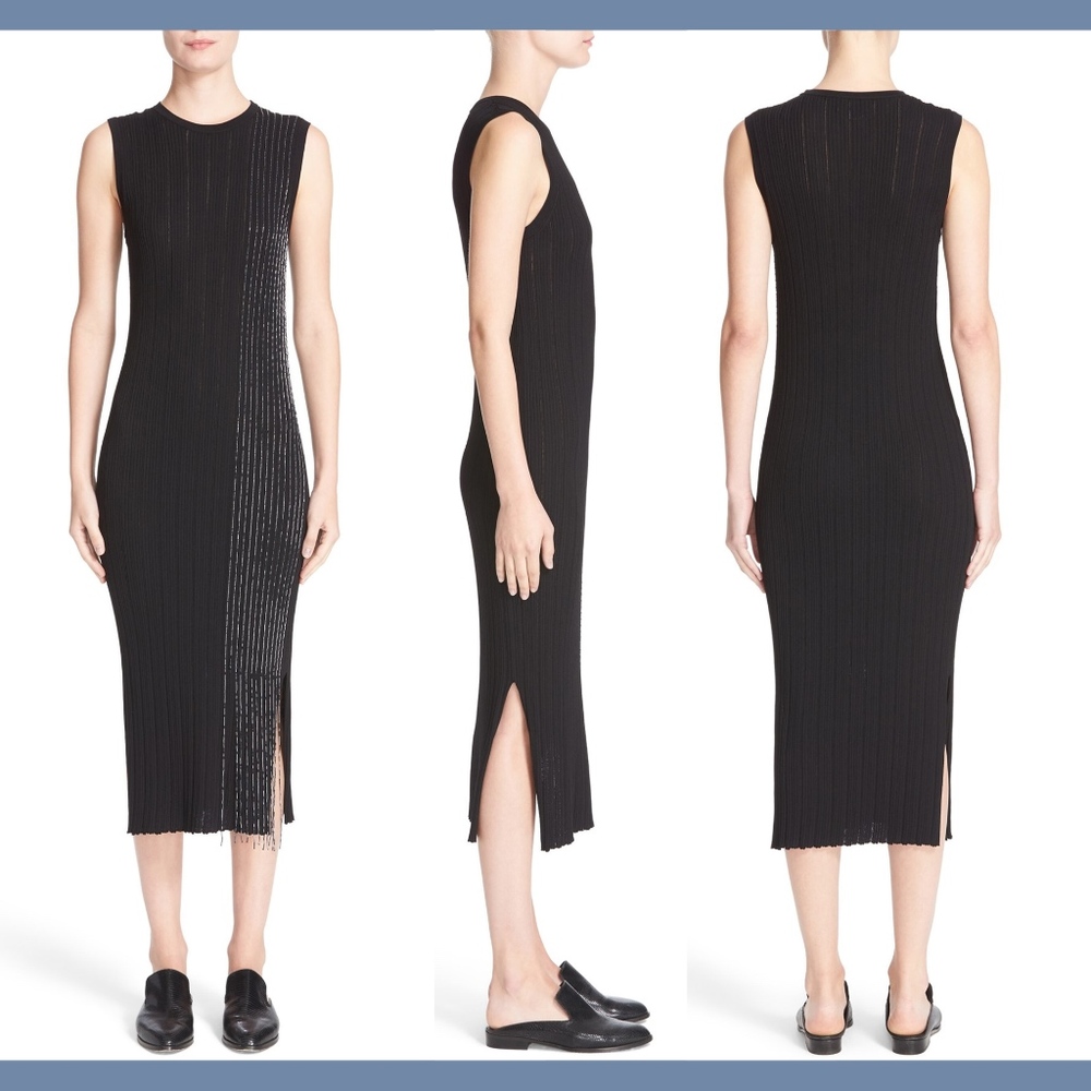NWT $595‎ GREY JASON WU Beaded Knit Midi Dress in Black [SZ Small ]